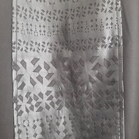 ECI New York Faux Leather Geometric Lasercut Panel Sheath Dress Sz 8 - Picture 6 of 13